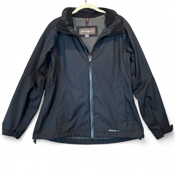 Eddie Bauer WeatherEdge Plus Waterproof Jacket PM Black Petite Medium Hiking - Picture 2 of 16